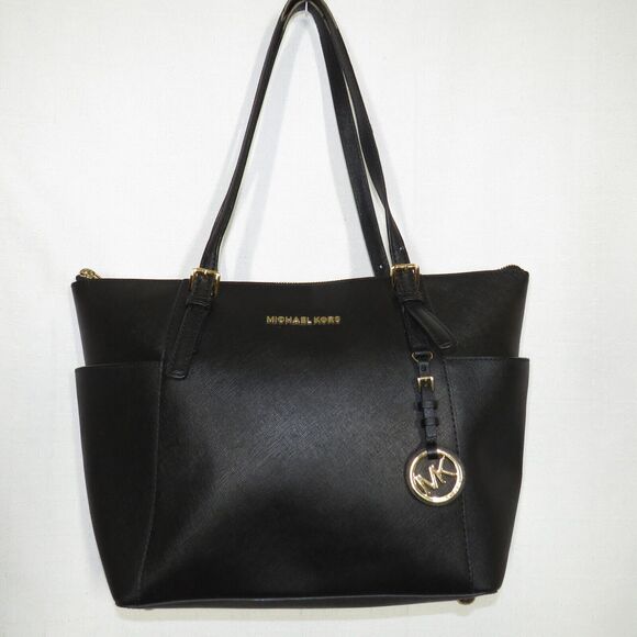 Michael Kors Black Saffiano Leather Large Tote Bag Purse - Picture 12 of 13